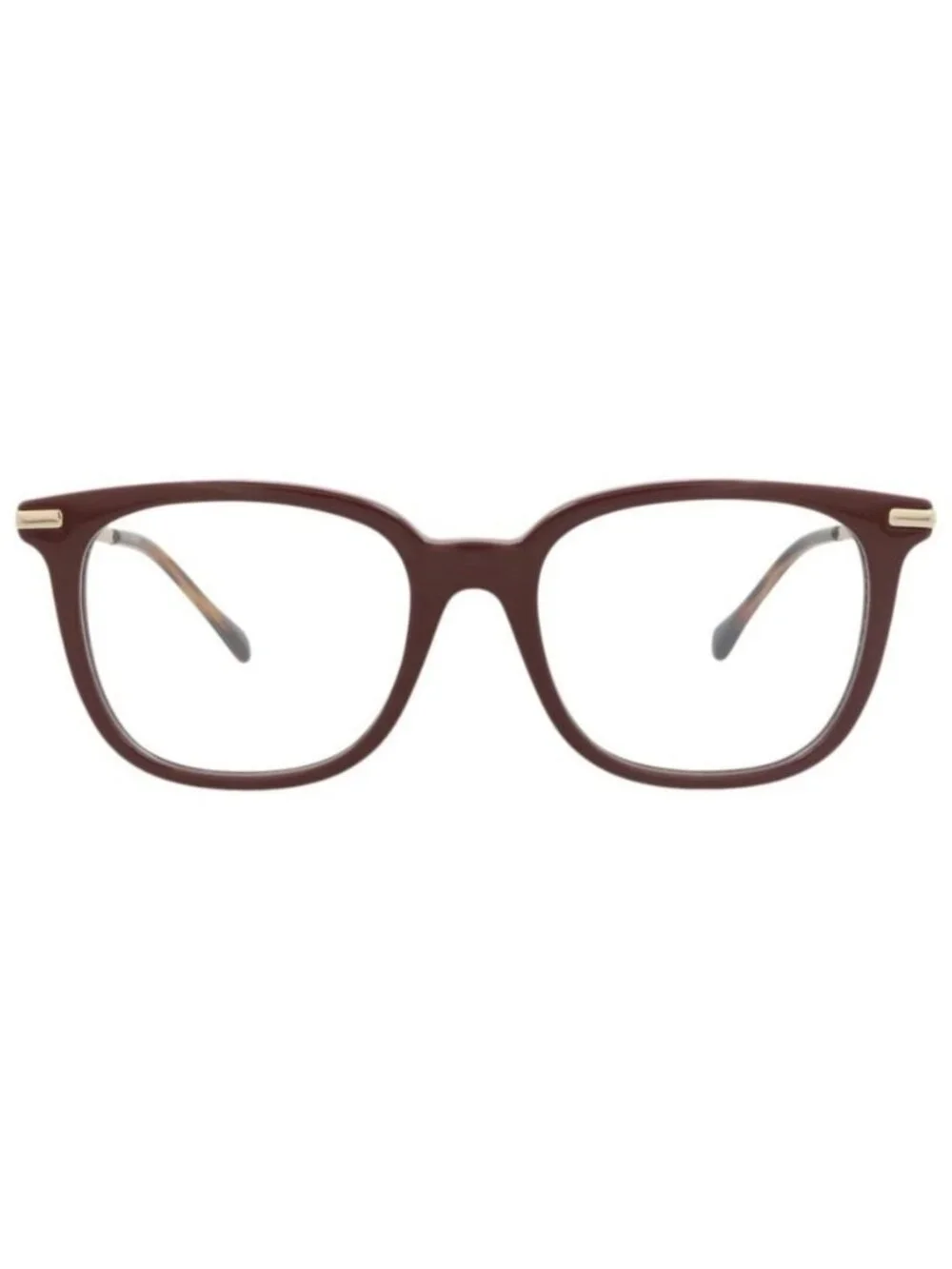 New Gucci Womens Square/Rectangle Brown Gold Transparent Fashion Designer Eyegla